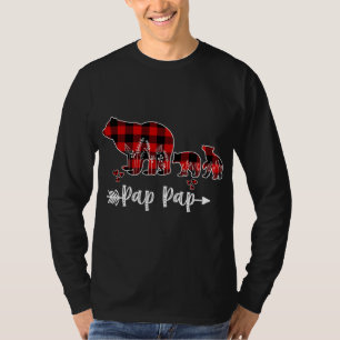 Pap Pap Bear Christmas Pajama Red Plaid Buffalo Fa T-Shirt