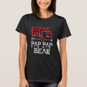 Pap Pap Bear , Red Buffalo Plaid Pap Pap Bear Paja T-Shirt