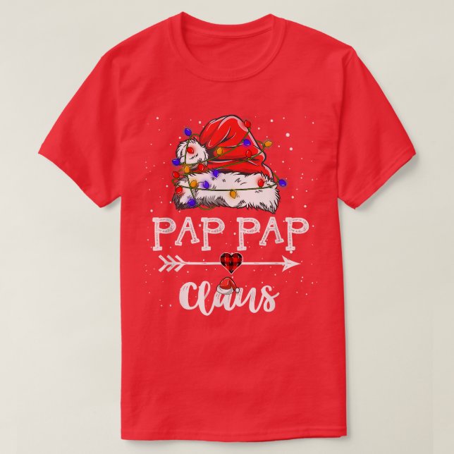 Pap Pap Claus Christmas Light Pajama Family Matchi T-Shirt (Design Front)