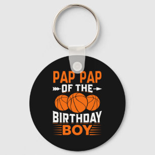 Pap pap of the birthday boy basketball t shirt key ring