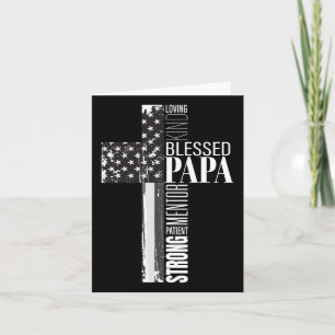 Papa American Flag Christian Religious Fathers Day Card