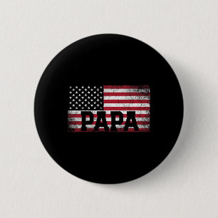 Papa American Flag Father's Day 4th Of July Gift G 6 Cm Round Badge