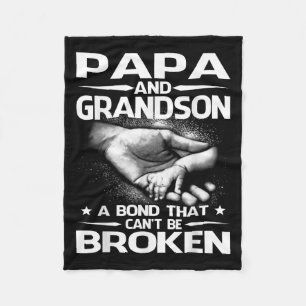 Papa And Grandson A Bond That Can't Be Broken  Fleece Blanket