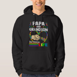 Papa And Grandson Best Friend For Life Autism Gran Hoodie