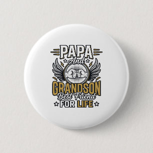 Papa And Grandson Best Friend For Life Shirt Desig 6 Cm Round Badge