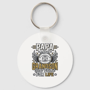 Papa And Grandson Best Friend For Life Shirt Desig Key Ring