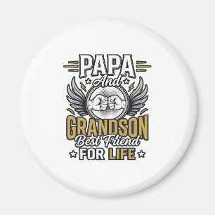 Papa And Grandson Best Friend For Life Shirt Desig Magnet