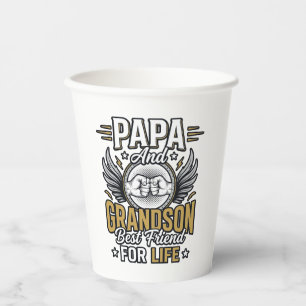 Papa And Grandson Best Friend For Life Shirt Desig Paper Cups
