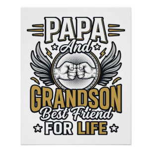 Papa And Grandson Best Friend For Life Shirt Desig Poster