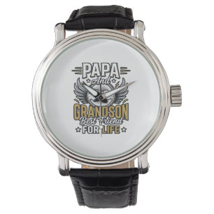Papa And Grandson Best Friend For Life Shirt Desig Watch