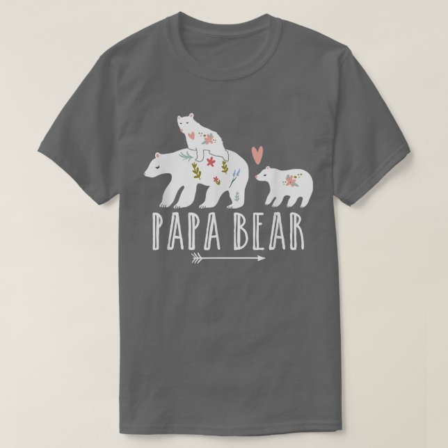 Papa Bear 2 Cubs Shirt Papa Bear Twin Papa 2 Kids  (Design Front)
