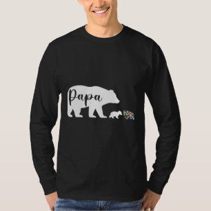 Papa Bear Autism Awareness Love Support Family Aut T-Shirt