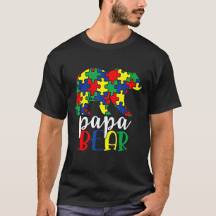 Papa Bear Autism Awareness Mum Grandma Women T-Shirt