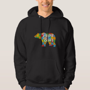 Papa Bear Autism Puzzle Hoodie