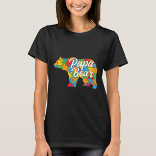 Papa Bear Autism Puzzle T-Shirt