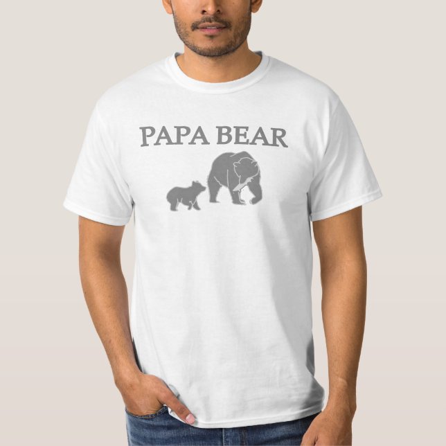 "Papa Bear" Bear Fishing with Cub T-Shirt (Front)