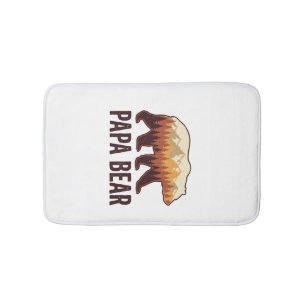Papa Bear Bear Silhouette Vintage Forest T-Shirt_1 Bath Mat