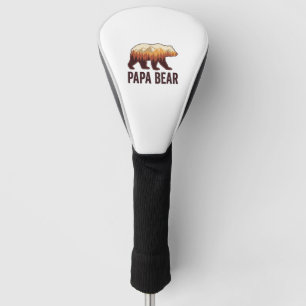 Papa Bear Bear Silhouette Vintage Forest T-Shirt_1 Golf Head Cover