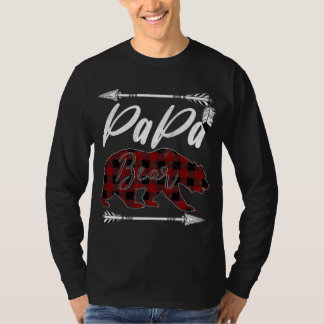 PAPA BEAR Buffalo Plaid Flannel Father's Day Chris T-Shirt