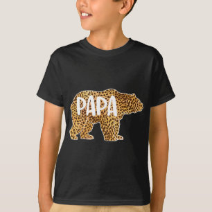 Papa Bear Cheetah Leopard Print Gift Dad Father Gi T-Shirt