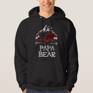 Papa Bear Christmas Pajama Red Plaid Buffalo Desig Hoodie