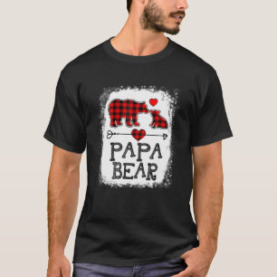 Papa Bear Christmas Pajama Red Plaid Buffalo Famil T-Shirt
