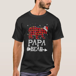 Papa Bear Christmas Pajama Red Plaid Buffalo T-Shirt