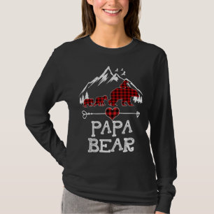 Papa Bear Christmas Pajama Red Plaid Buffalo T-Shirt