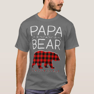 Papa Bear Christmas Pyjamas Matching Family Plaid T-Shirt