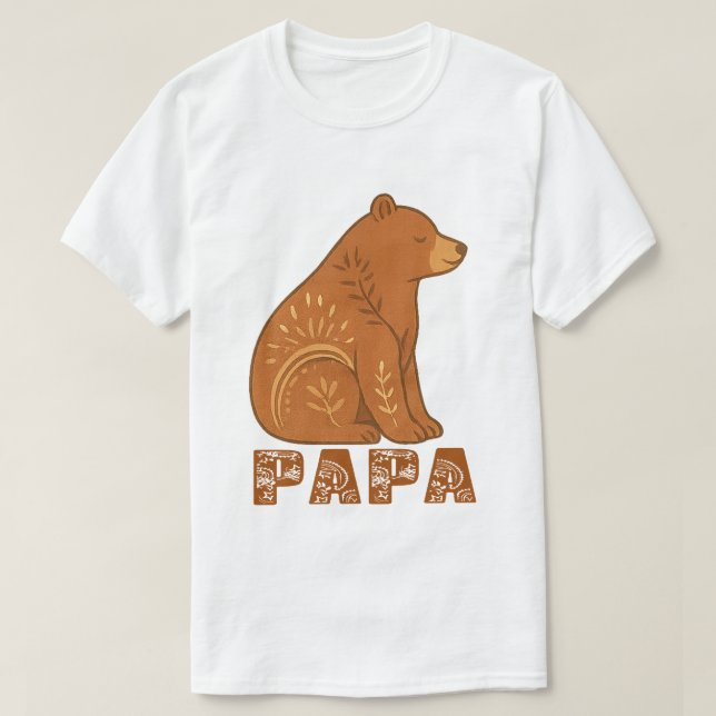 Papa Bear Classic Boho T-Shirt (Design Front)