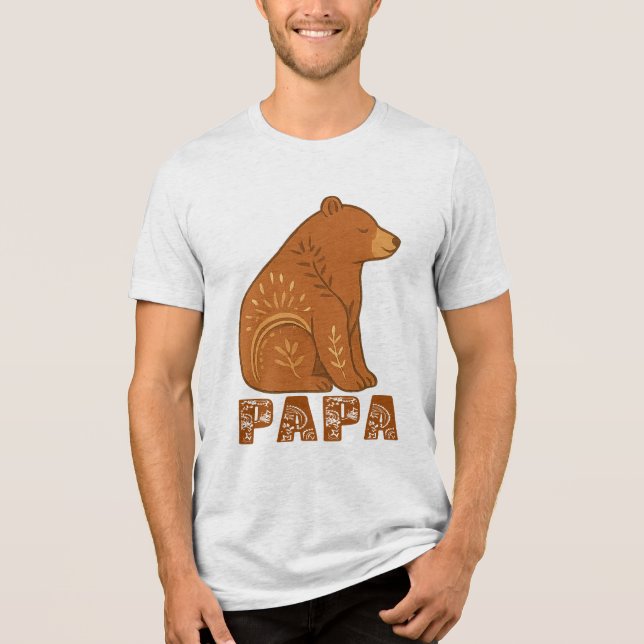 Papa Bear Classic Boho T-Shirt Tri-Blend Shirt (Front)