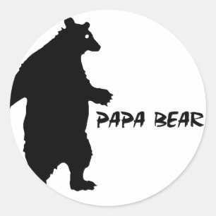 Papa Bear Classic Round Sticker