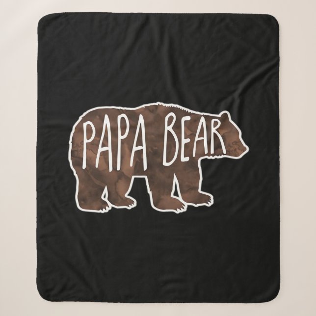 Papa Bear Classic Sherpa Blanket (Front)