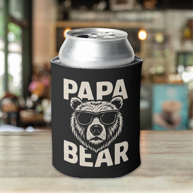 Papa Bear – Cool Dad Gift with Bear Wearing Sungla Can Cooler (Creator Uploaded)