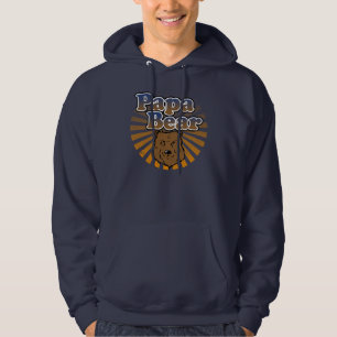 Papa Bear, Cool Fathers Day Vintage Look Hoodie