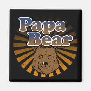 Papa Bear, Cool Fathers Day Vintage Look Magnet