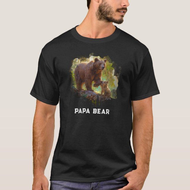 *~* PAPA BEAR Cub Father's Day Gift AP86 Art T-Shirt (Front)
