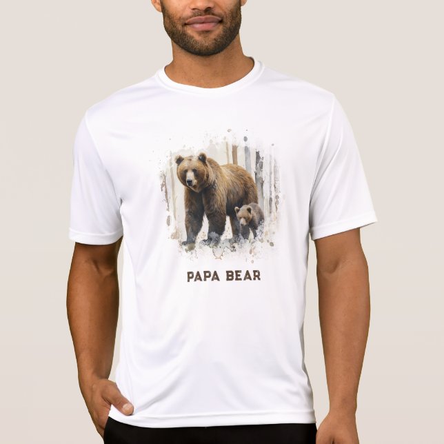 *~* PAPA BEAR Cubs artsy Father's Day Gift AP86 T-Shirt (Front)