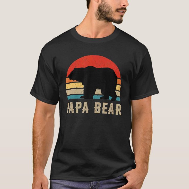Papa Bear Dad  Dad Daddy Bear T-Shirt (Front)