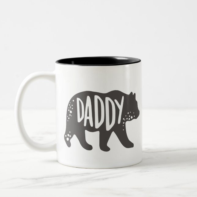 Papa Bear Dad  Two-Tone Coffee Mug (Left)