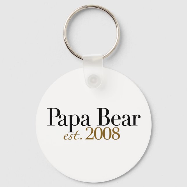 Papa Bear Est 2008 Key Ring (Front)