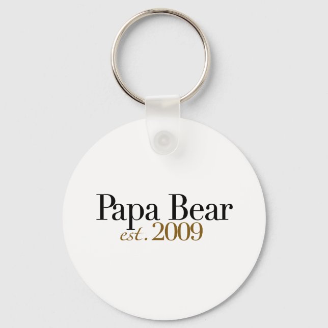 Papa Bear Est 2009 Key Ring (Front)