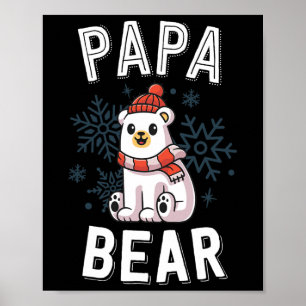Papa Bear Family Christmas S Polar Bear Holiday Xm Poster