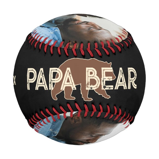 Papa Bear Father Year Established 3 Photo Baseball (Back)