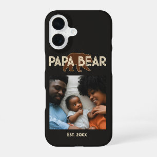 Papa Bear Father Year Established Photo Black iPhone 16 Case