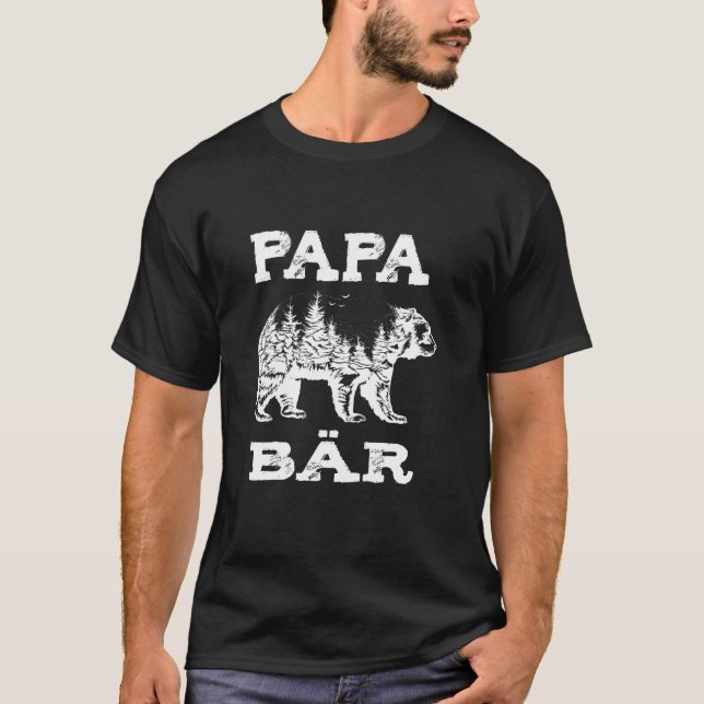 Papa Bear Forest Design T-Shirt (Front)