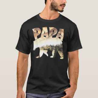 Papa Bear Forest Lake Mountain Scene Outdoors T-Shirt