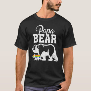 Papa Bear Gay Pride Rainbow Flag Lgbt Dad Camping  T-Shirt