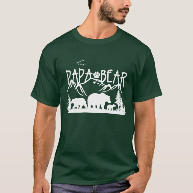 Papa Bear- Great Outdoors TShirt (for Dark (Front)