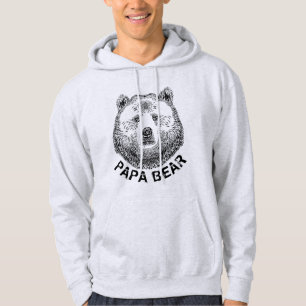 Papa Bear, Hand Drawn Illustration Hoodie